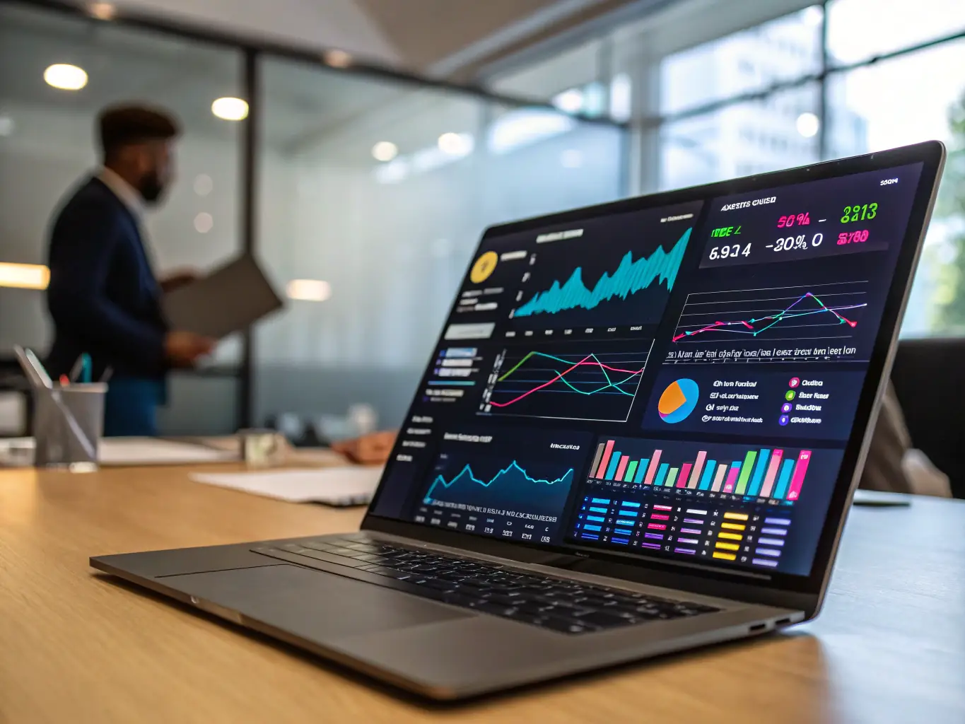 A dashboard displaying campaign performance metrics, including engagement rates, reach, and ROI, illustrating the data-driven approach to performance tracking.